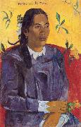 Paul Gauguin Woman with a Flower (nn03) oil on canvas